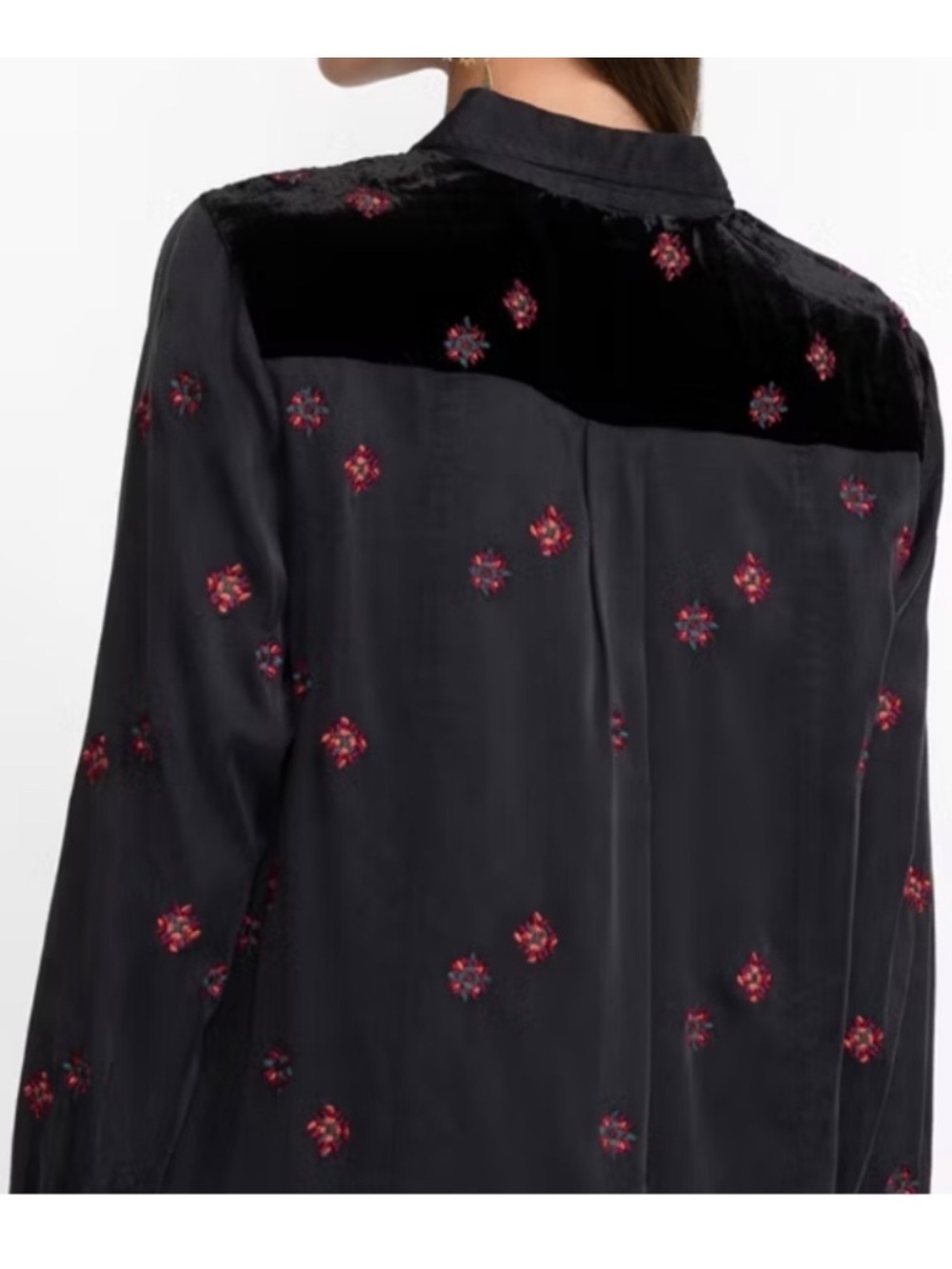 Johnny Was - Western Embroidered Button-Down Shirt with Velvet Yoke - Picture 14 of 15